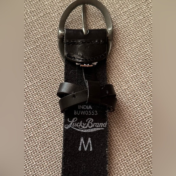 Lucky Brand 100% Genuine Leather Black Belt M - Picture 4 of 6